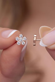 Heliophilia Silver Pendiente de Plata de Ley 925 con Oro Rosa y Circón